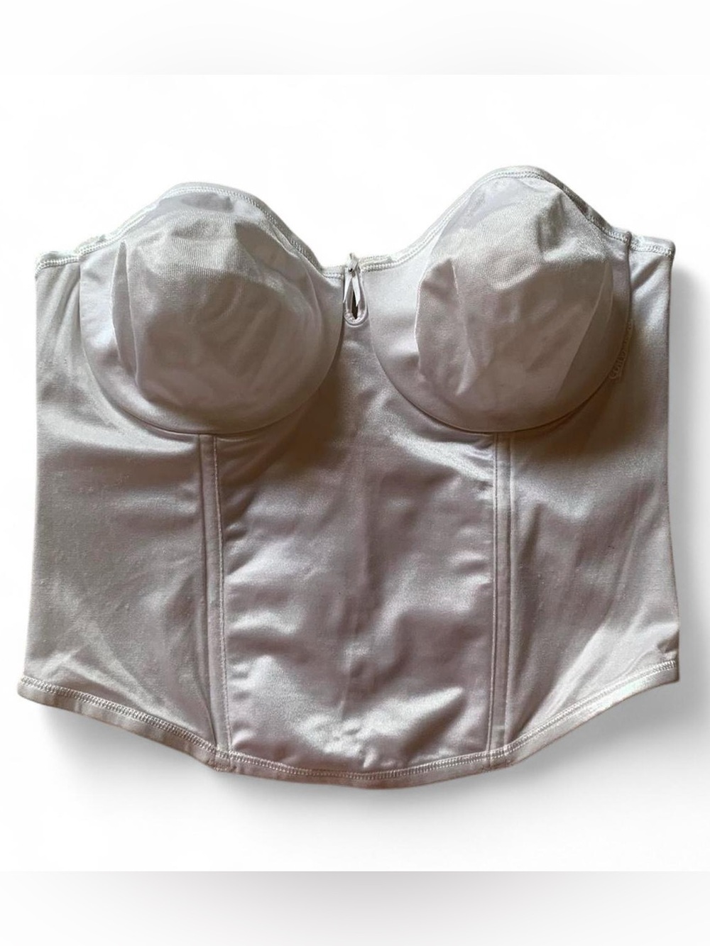 Curvation White Satin Lingerie Sexy Bustier Corset Top Size 36C